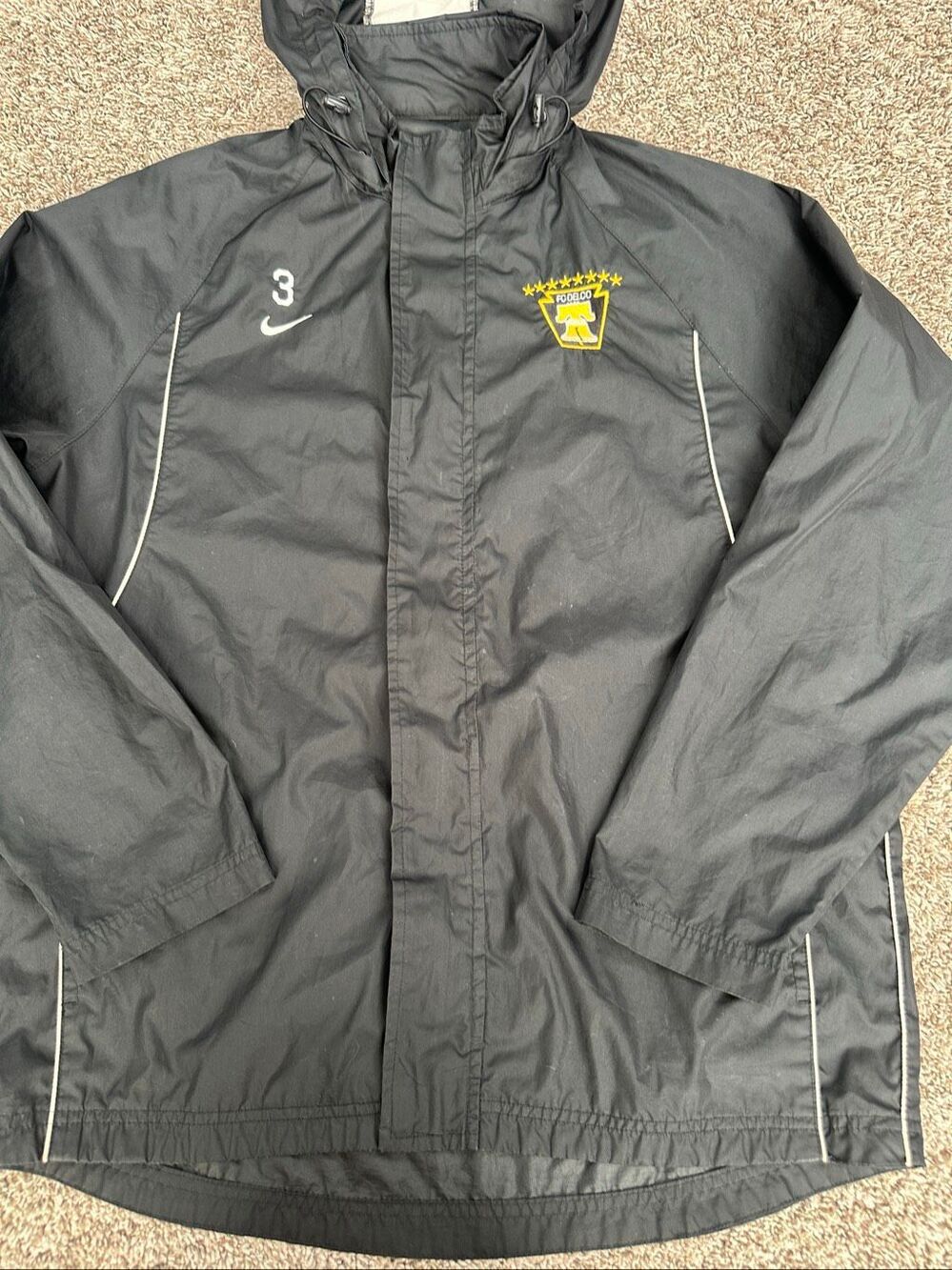 Vintage Y2K Nike Team Dri-Fit Black Full Zip Hooded Windbreaker Jacket Men’s M - Picture 6 of 11